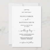 Eleganter White QR Code Klassische Minimalistische Einladung (Vorderseite)