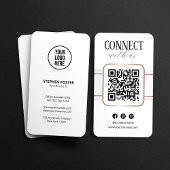 Eleganter White Rose Gold Connect mit US QR Code Visitenkarte