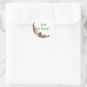 Eleganter White Round Floral Wedding Kleeblatt Runder Aufkleber (Tasche)