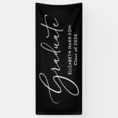 Eleganter White Script Black Abschluss Banner (Vertikal)
