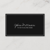Eleganter White Script Black Notary Signing Agent Visitenkarte (Vorderseite)