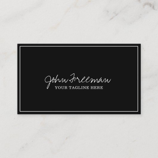 Eleganter White Script Black Notary Signing Agent Visitenkarte (Vorderseite)