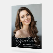 Eleganter White Script Foto Overlay-Abschluss Acrylschild (Winkel)