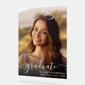 Eleganter White Script Foto Overlay-Abschluss Acrylschild (Winkel)