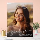 Eleganter White Script Foto Overlay-Abschluss Acrylschild (Hochzeit)