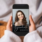 Eleganter White Script Foto Overlay-Abschluss Ankündigung