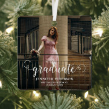 Eleganter White Script Moderner Foto Abschluss