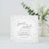Eleganter White Silver Diamond Glitzer Wedding Einladung (Stehend Vorderseite)