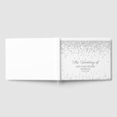 Eleganter White Silver Diamond Glitzer Wedding Gästebuch (Voll)