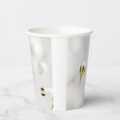 Eleganter Whitepaper-Becher mit weißer Blume Pappbecher (Links)