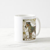 Eleganter Wiener Secession-Fuchs-Terrier Kaffeetasse (VorderseiteRechts)