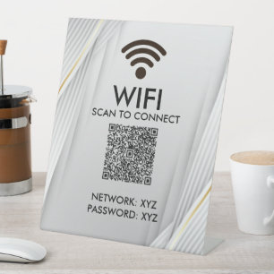 Eleganter Wifi QR Code Scan zum Verbinden von Silv Sockelschild