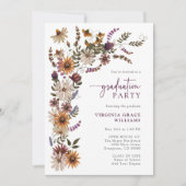 Eleganter Wildblume Abschluss Einladung (Vorderseite)