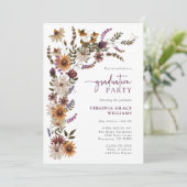 Eleganter Wildblume Abschluss Einladung (Stehend Vorderseite)