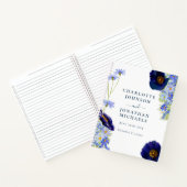 Eleganter Wildblume Blue Wedding Planner Notizblock (Innenseite)