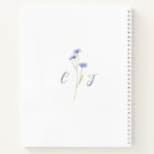 Eleganter Wildblume Blue Wedding Planner Notizblock (Rückseite)