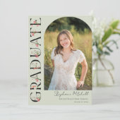 Eleganter Wildblume Foto Abschluss Ankündigung (Stehend Vorderseite)