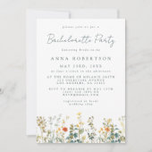 Eleganter Wildblume Junggeselinnen-Abschied Einladung (Vorderseite)
