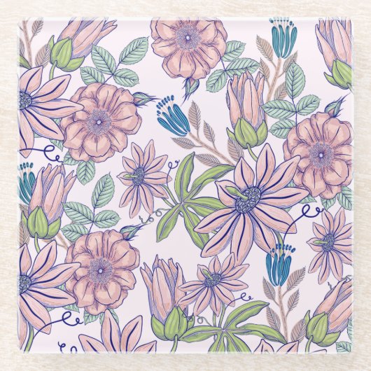 Eleganter Wildblume Meadow Pattern Untersetzer (Vorderseite)