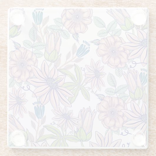 Eleganter Wildblume Meadow Pattern Untersetzer (Rückseite)