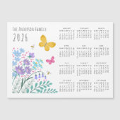 Eleganter Wildblumen Butterfly Family Calendar 202 Magnetkarte (Vorderseite)