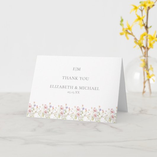 Eleganter Wildblumen Garden Wedding Foto Vielen Da Karte (Gelbe Blume)