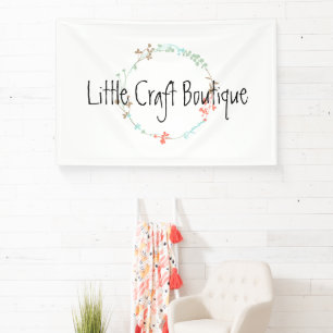 Eleganter Wildblumen-Linienkunst-Kranz Banner