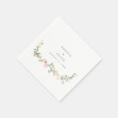 Eleganter Wildblumengarten Florale Hochzeit Serviette (Ecke)