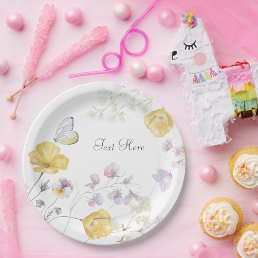 Eleganter wilder Blütenschmetterling Pappteller (Party)