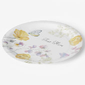 Eleganter wilder Blütenschmetterling Pappteller (Schrägansicht)