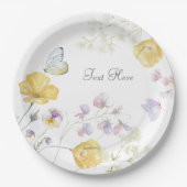 Eleganter wilder Blütenschmetterling Pappteller (Vorderseite)