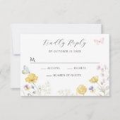Eleganter wilder Blütenschmetterling RSVP Karte (Vorderseite)