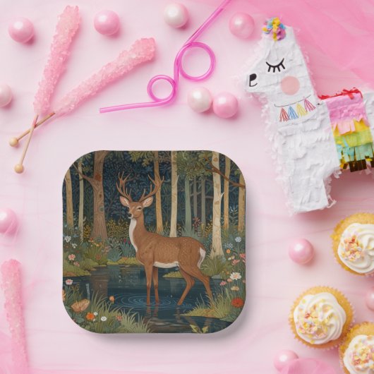 Eleganter Wildhirsch Pappteller (Party)