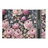 Eleganter Willkommensblau Rosa Péony Name Kissenbezug (Rückseite)