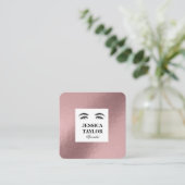 Eleganter Wimpernschlag, goldfarbener Rosa Quadrat Quadratische Visitenkarte (Stehend Vorderseite)