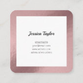 Eleganter Wimpernschlag, goldfarbener Rosa Quadrat Quadratische Visitenkarte (Rückseite)