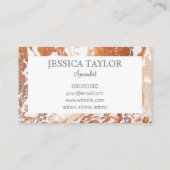 Eleganter Wimpernschlag, korallweißer Marmor Visitenkarte (Rückseite)