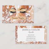 Eleganter Wimpernschlag, korallweißer Marmor Visitenkarte (Vorne/Hinten)