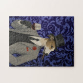 Eleganter Windhund-Gentleman im Anzug Puzzle (Horizontal)