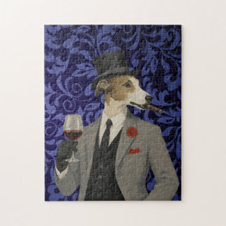 Eleganter Windhund-Gentleman im Anzug Puzzle
