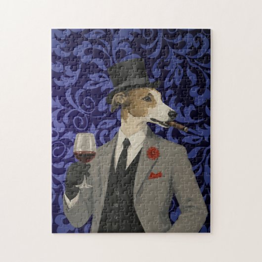 Eleganter Windhund-Gentleman im Anzug Puzzle (Vertikal)
