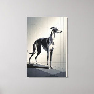 Eleganter Windhund in geometrischer Form Leinwanddruck