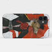 Eleganter Windhund und roter Regenschirm 2 Case-Mate iPhone Hülle (Rückseite (Horizontal))