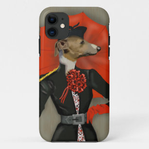 Eleganter Windhund und roter Regenschirm Case-Mate iPhone Hülle
