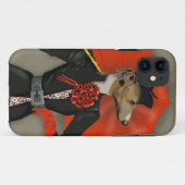 Eleganter Windhund und roter Regenschirm Case-Mate iPhone Hülle (Rückseite (Horizontal))