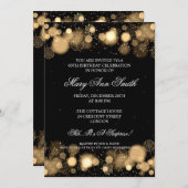 Eleganter Winter 60. Geburtstagsparty Gold Einladung (Vorne/Hinten)