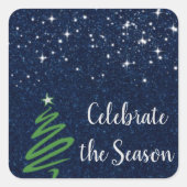 Eleganter Winter-Abend Quadratischer Aufkleber (Vorderseite)