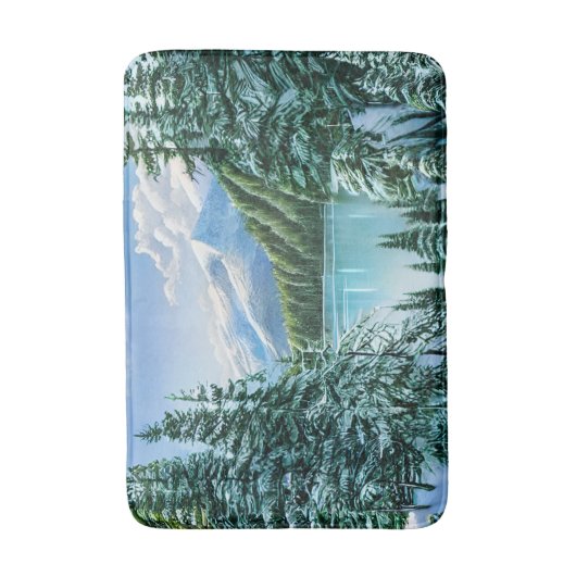 Eleganter Winter Bergsee-Zauber im Val Piora Badematte (Vorderseite Vertikal)