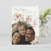 Eleganter Winter Berries & Florals Weihnachten (Stehend Vorderseite)