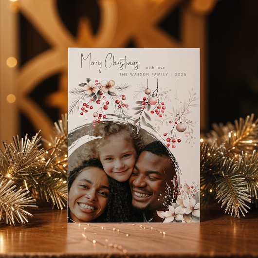 Eleganter Winter Berries & Florals Weihnachten